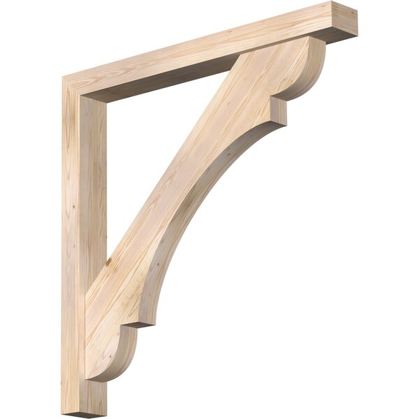 Ekena Millwork Olympic Block Smooth Bracket w/ Offset Brace, Douglas Fir, 5 1/2"W x 48"D x 48"H BKT0604X48X48OLY05SDF - main